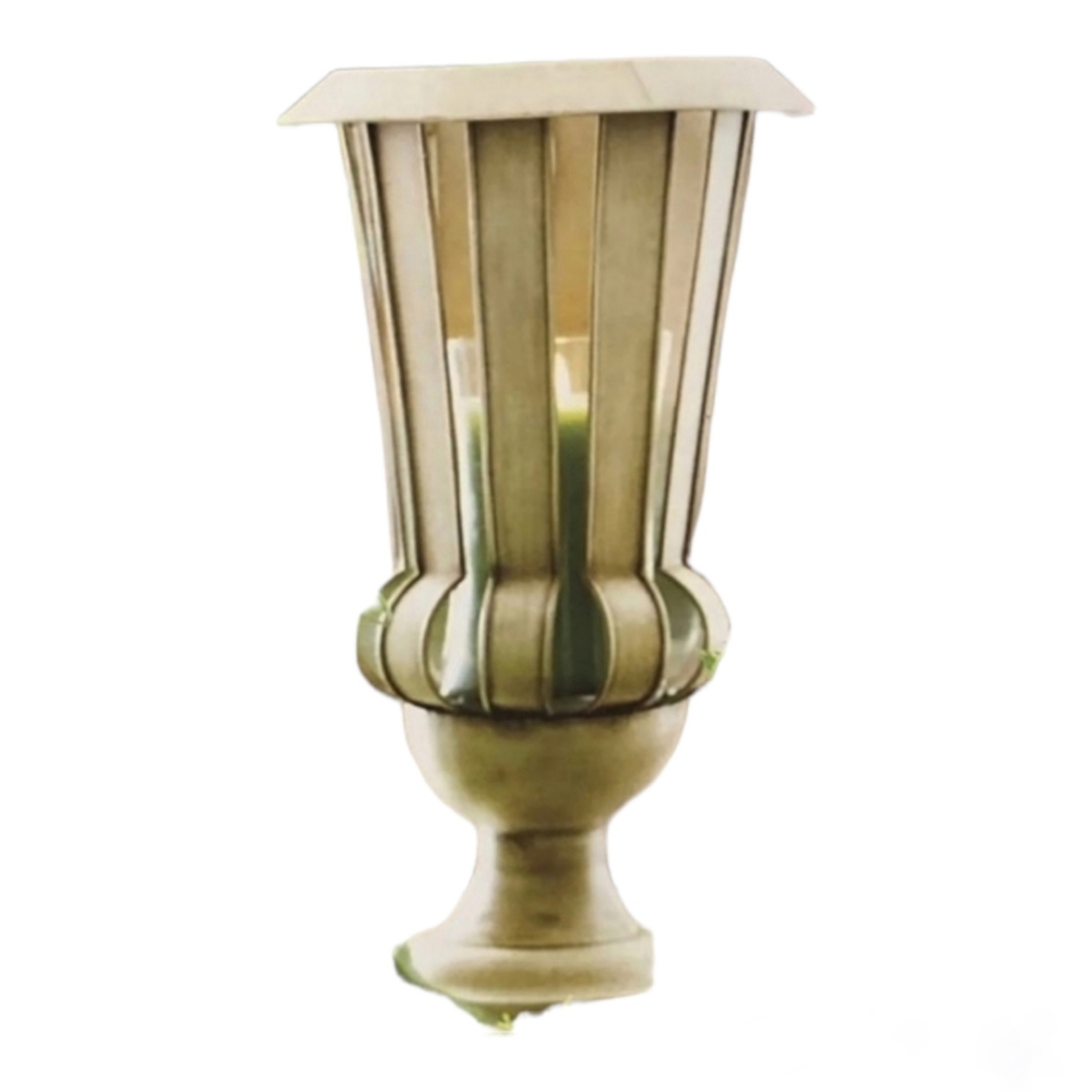 Celebrating Home Interiors Charleston Candle Urn Holder Lrg Metal painted rustic - Picture 6 of 8